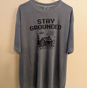 NWOT STAY GROUNDED Sustainable Support Efforts Cabin Graphic T-Shirt
